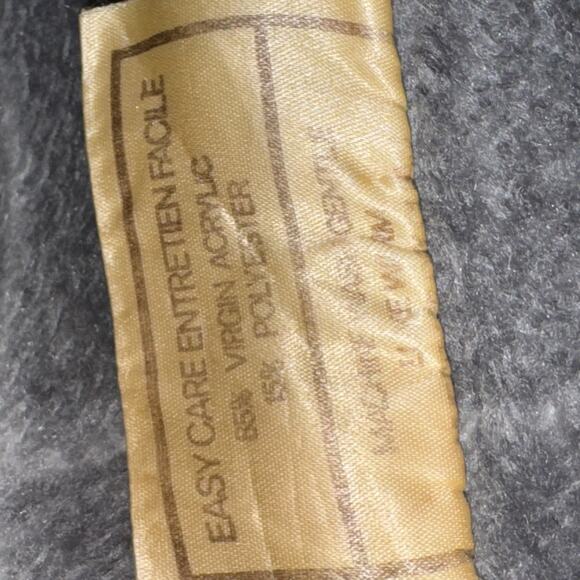 Vintage Biederlack Blanket 72x88 Gray‎ Plaid Velour Acrylic Made in West Germany - Picture 4 of 7